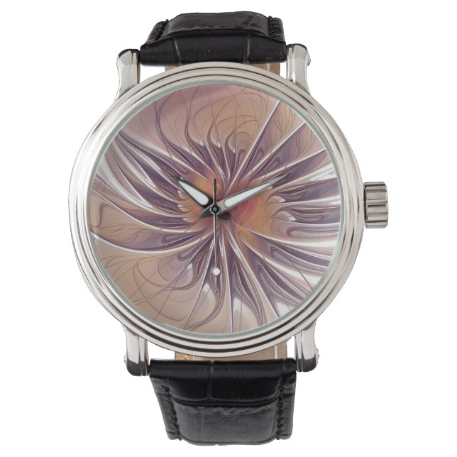 Floral Fantasy, Colourful Abstract Fractal Flower. Watch (Front)
