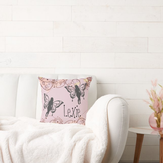 Floral Fantasy Fairies Personalised Cushion (Couch)