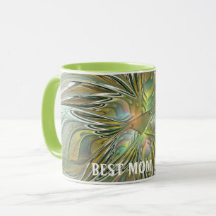 Floral Fantasy Fractal Flower With Gold Best Mum Mug