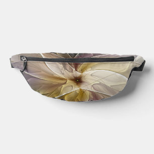 Floral Fantasy Gold Aubergine Abstract Fractal Art Bum Bags