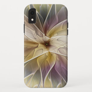Floral Fantasy Gold Aubergine Abstract Fractal Art iPhone XR Case