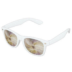 Floral Fantasy Gold Aubergine Abstract Fractal Art Retro Sunglasses