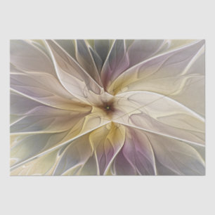Floral Fantasy Gold Aubergine Abstract Fractal Art Tissue Paper