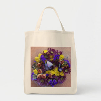 Floral Fantasy Grocery Tote Bag