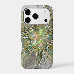 Floral Fantasy Modern Fractal Art Flower With Gold