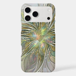 Floral Fantasy Modern Fractal Art Flower With Gold