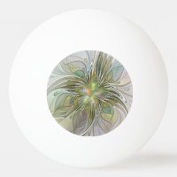 Floral Fantasy Modern Fractal Art Flower With Gold