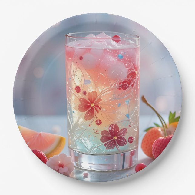 Floral Fantasy Refreshment Paper Plate (Front)