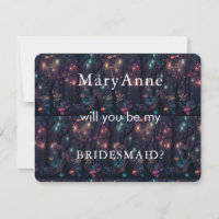 Floral Fantasy WColor Will You Be My Bridesmaid