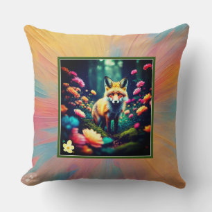 "Floral Fantasy with Fox" Cushion