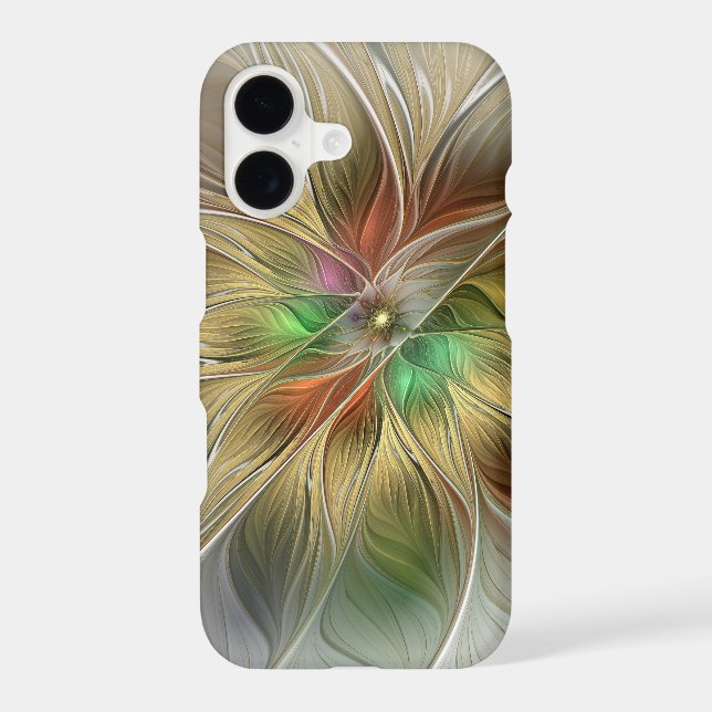 Floral Fantasy With Gold Modern Abstract Fractal (Back)