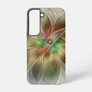 Floral Fantasy With Gold Modern Abstract Fractal Samsung Galaxy Case