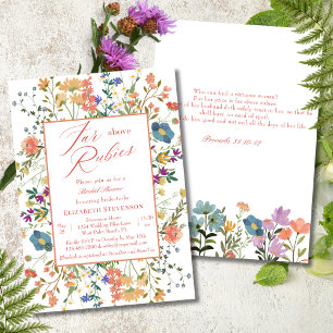 Floral Far Above Rubies Proverbs 31 Bridal Shower Invitation