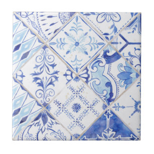 Floral Farmhouse Blue White Vintage Kitchen Cerami Ceramic Tile
