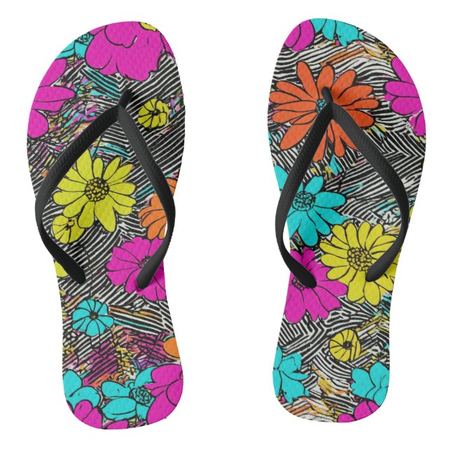 Floral fashion fusion  thongs (Footbed)