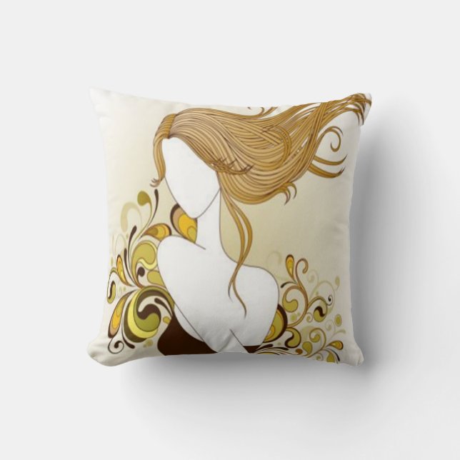 Floral Fashion Girl Pillow (Front)