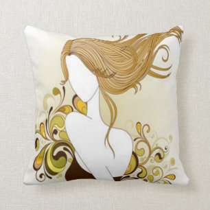 Floral Fashion Girl Pillow