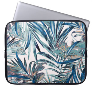 Floral fashion tropical vintage pattern with palm laptop sleeve
