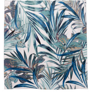 Floral fashion tropical vintage pattern with palm  shower curtain