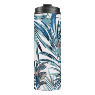 Floral fashion tropical vintage pattern with palm thermal tumbler