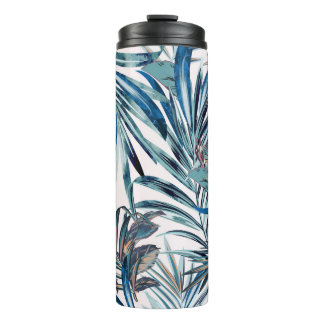 Floral fashion tropical vintage pattern with palm  thermal tumbler