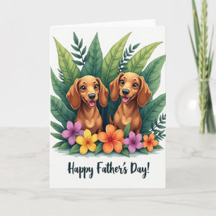 Floral Fathers Day Dogs Card