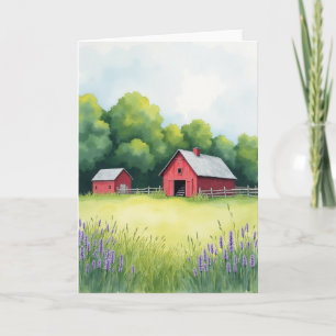 Floral Fathers Day Farm View Card