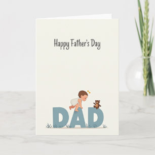Floral Fathers Day Letter Art Card