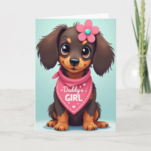 Floral Fathers Day Puppy Card