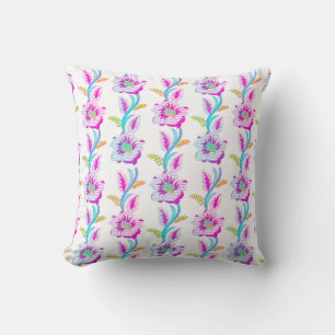 Floral Faux Embroidery Tropical Pattern Cushion