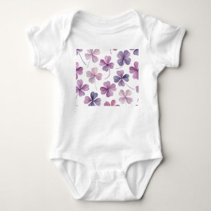 “Floral Favour Box – Pink & Purple Clover” Baby Bodysuit