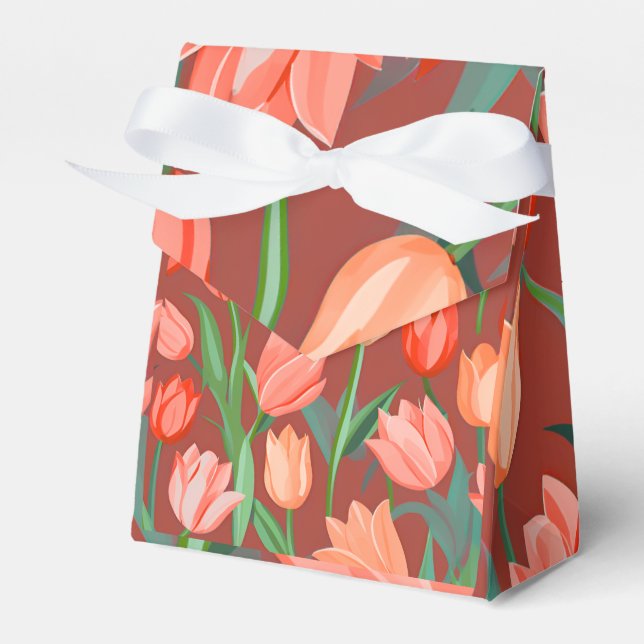 Floral Favour Box | Wedding Party Favour Packaging (Front Side)