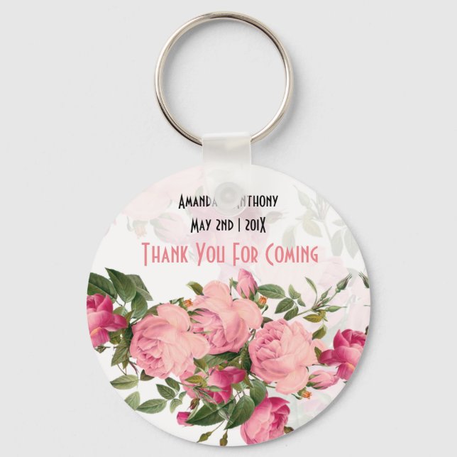 Floral favours-thank you gift key ring (Front)