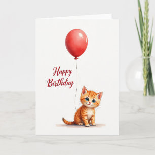 Floral Feline Birthday Card