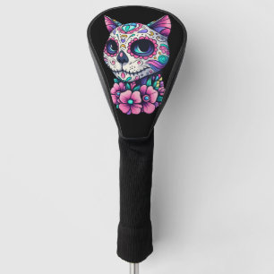 Floral Feline Dia de los Muertos Golf Head Cover