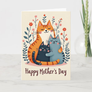 Floral Feline Family Love Card
