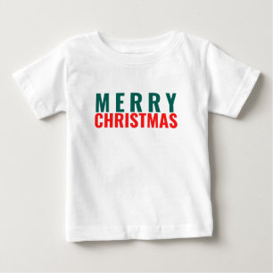 Floral Festive Merry Christmas Baby T-Shirt