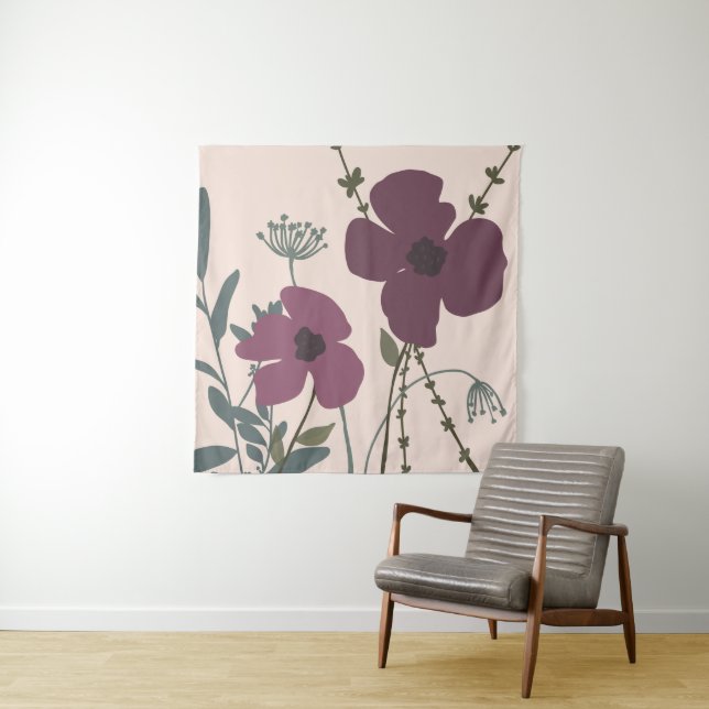 Floral Fields Modern  Tapestry (In Situ)