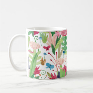 Floral Fields: Watercolor Houses Pattern Coffee Mug