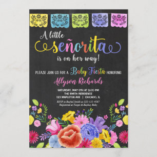 Floral Fiesta baby shower invitation
