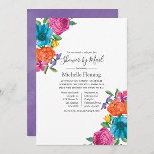 Floral Fiesta Bridal or Baby Shower by Mail Invitation