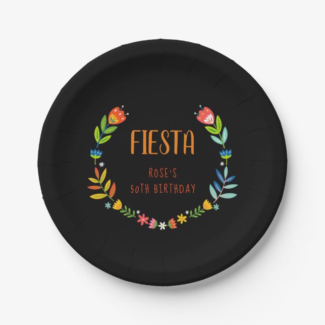 Floral Fiesta Paper Plate (Front)