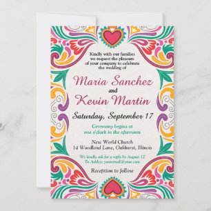Floral Fiesta Spanish Wedding invitation