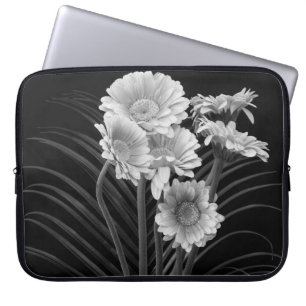 Floral fine art still life detailed monochrome mac laptop sleeve