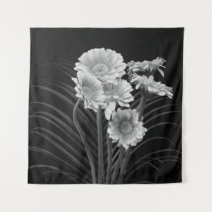 Floral fine art still life detailed monochrome mac tapestry