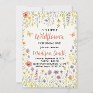 Floral First Birthday Invitation