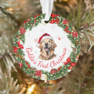Floral First Christmas Classic keepsake for Pets Ornament