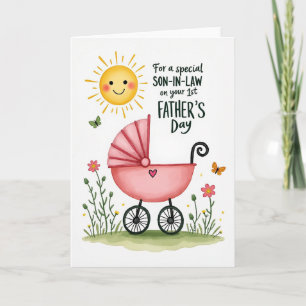 Floral First Fathers Day Image Card