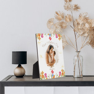 Floral First Mother day Photo Plaque