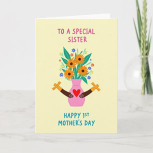 Floral First Mothers Day Sister Card